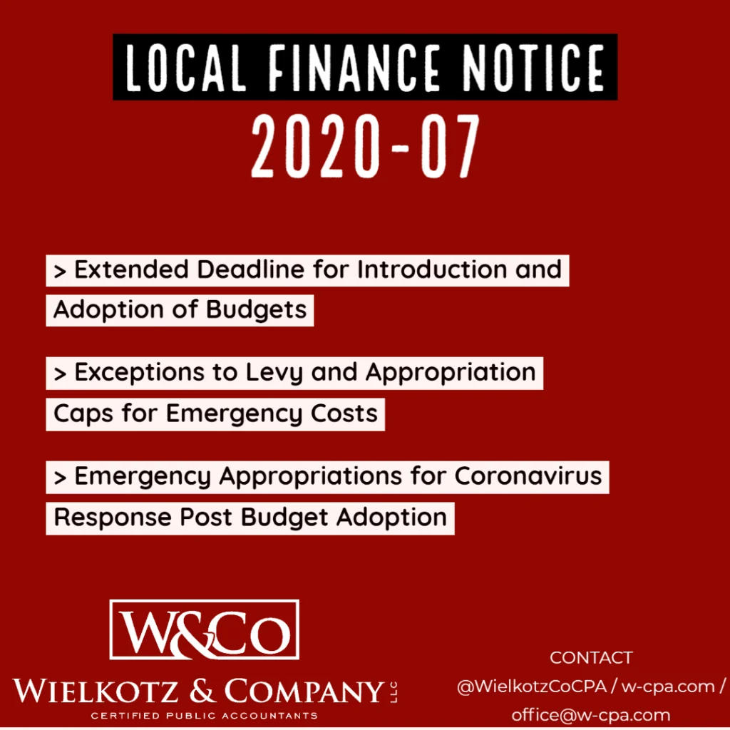 Local Finance Notice 2020-07