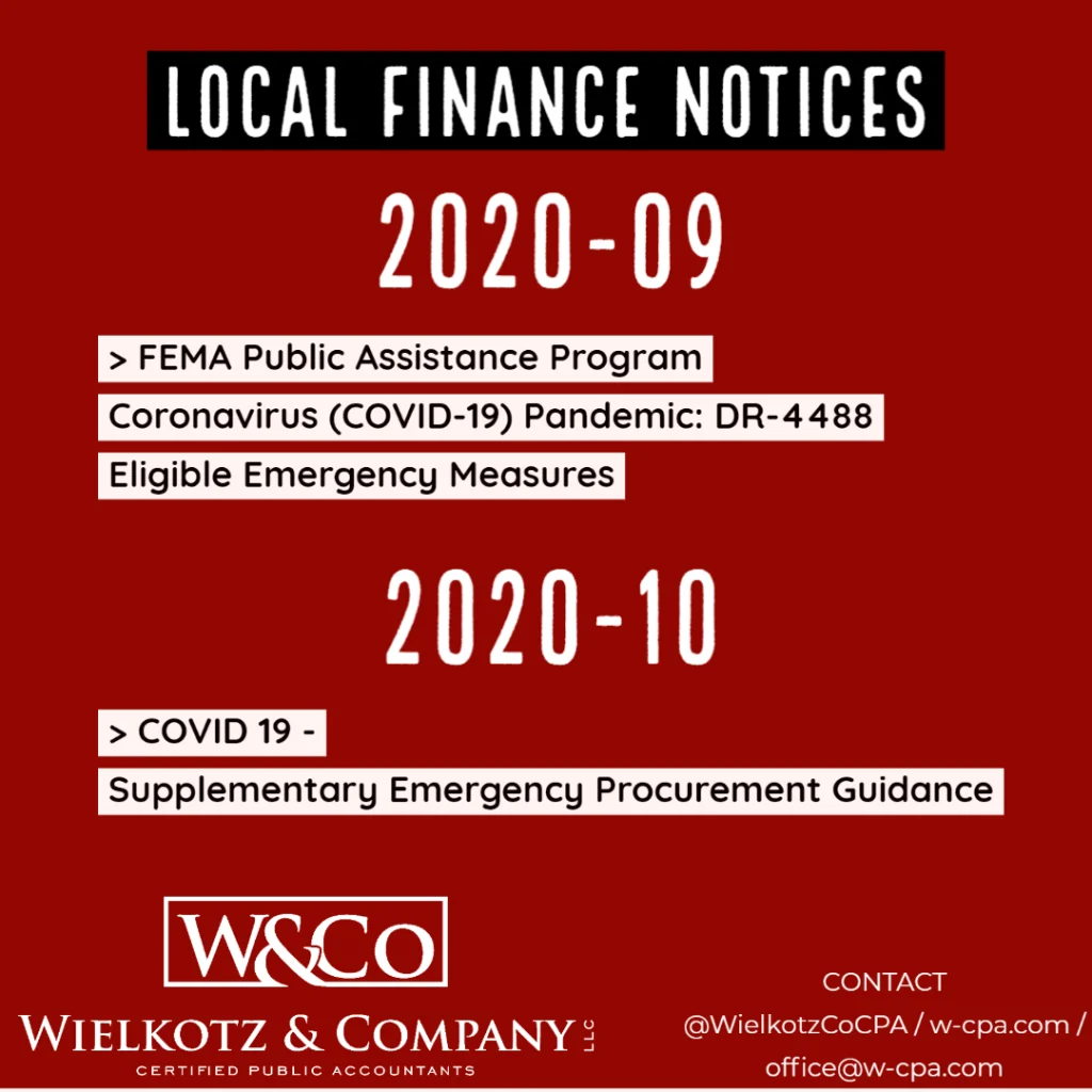 Local Finances Notice 2020-09